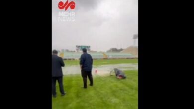 بازدید ناظر بازی خیبر و شمس آذر از زمین ورزشگاه تختی