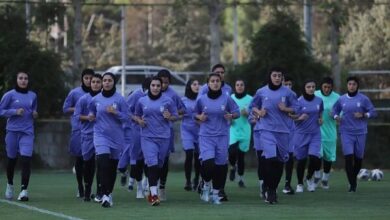 تمرین تیم ملی فوتبال زنان زیر نظر مرضیه جعفری برگزار شد