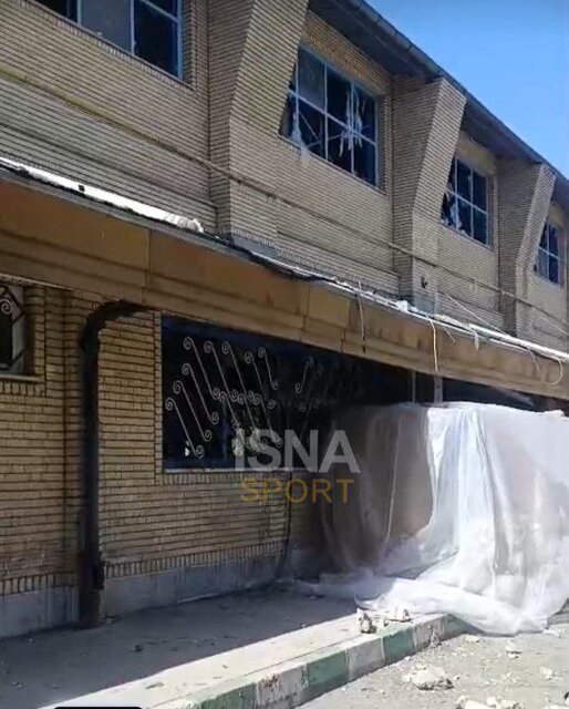 تصاویری از آسیب جدی به فدراسیون هندبال در حملات امروز