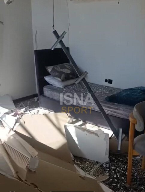 تصاویری از آسیب جدی به فدراسیون هندبال در حملات امروز